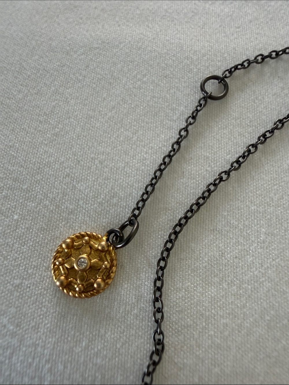 Women's Black Chain Necklace with Gold Star Pendant - Picture 2 of 3